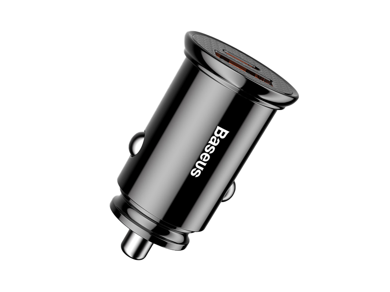 BASEUS Autós töltő USB/USB-C 30W Circular - Fekete